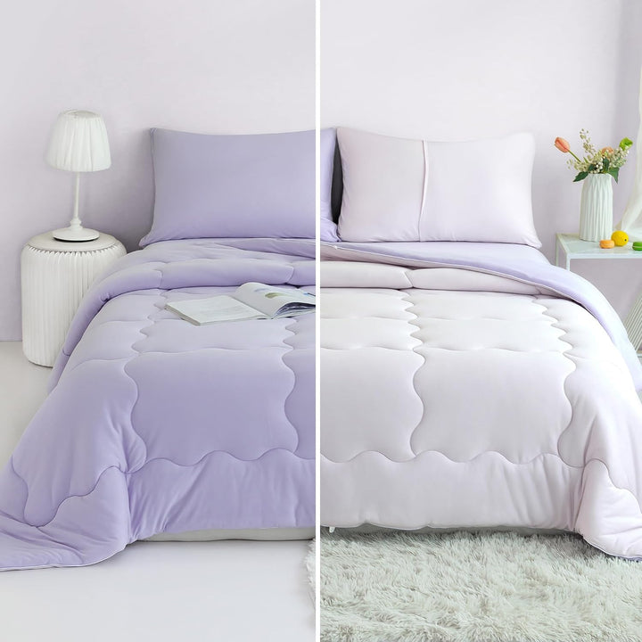 Reversible King / Cal King Comforter Set – Pink and Purple, 3 Pieces - Just Closeouts Canada Inc.