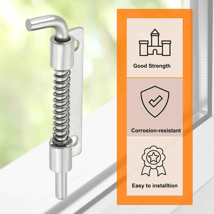 Right-Hand Stainless Steel Spring-Loaded Latch Pins, 3.35 x 0.69 in, 8-Pack - Just Closeouts Canada Inc.