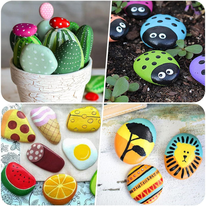 River Rocks for Painting 90 Pcs Large 2 - 3 Inch Flat Smooth Painting Stones Craft Rock to Paint for Crafts Painting Bulk - Just Closeouts Canada Inc.