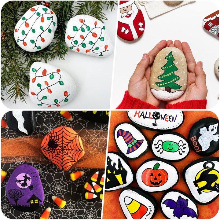 River Rocks for Painting 90 Pcs Large 2 - 3 Inch Flat Smooth Painting Stones Craft Rock to Paint for Crafts Painting Bulk - Just Closeouts Canada Inc.