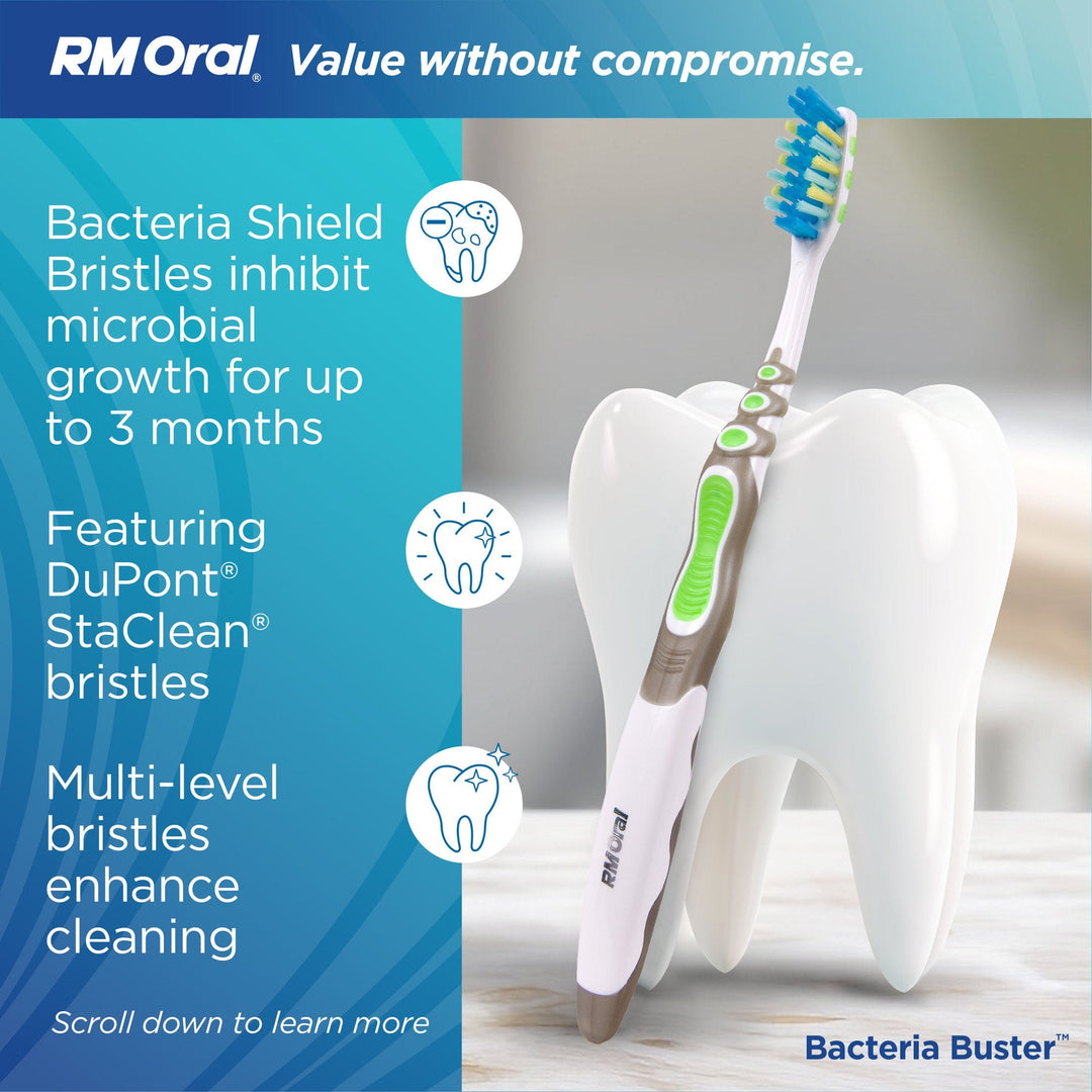 RM Oral Bacteria Buster Toothbrush, Soft - 1ct (Color May Vary) - Just Closeouts Canada Inc.8 50025 95910 0