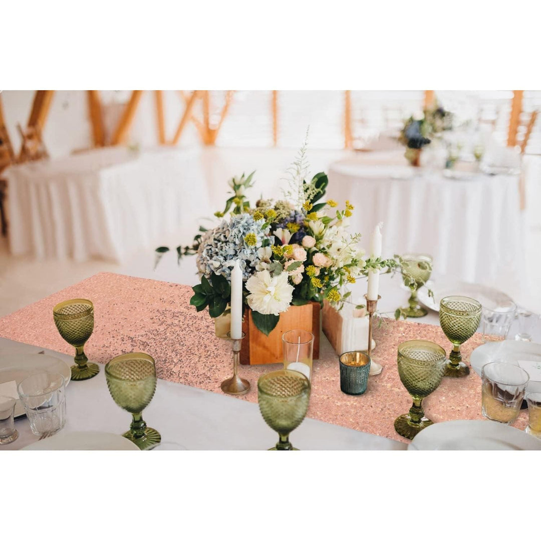 Rose Gold Sequin Table Runners, 4-Pack, 14 × 80 in - Just Closeouts Canada Inc.X003RITEUF