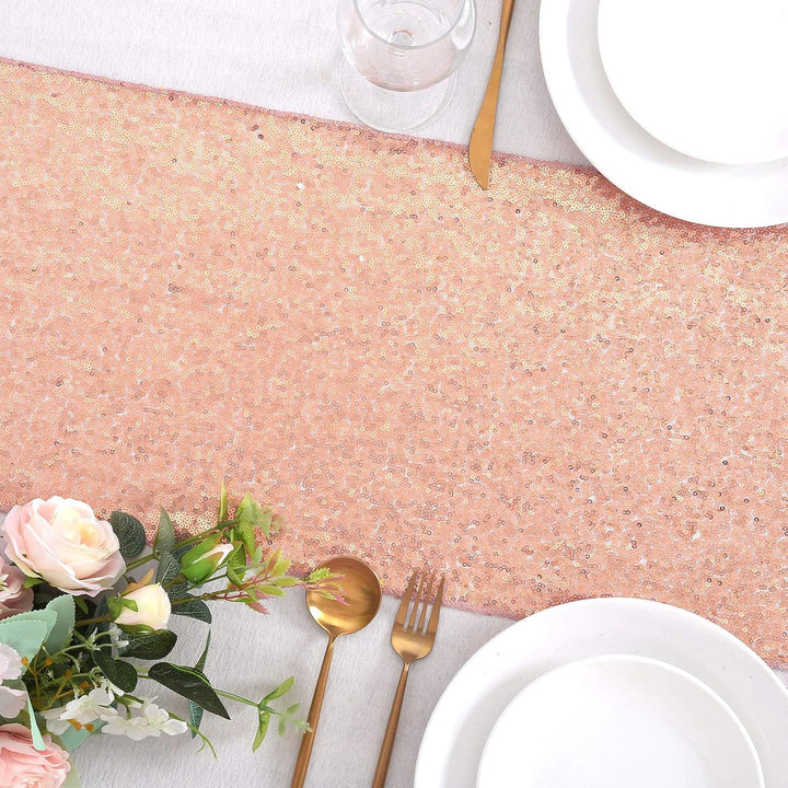 Rose Gold Sequin Table Runners, 4-Pack, 14 × 80 in - Just Closeouts Canada Inc.X003RITEUF