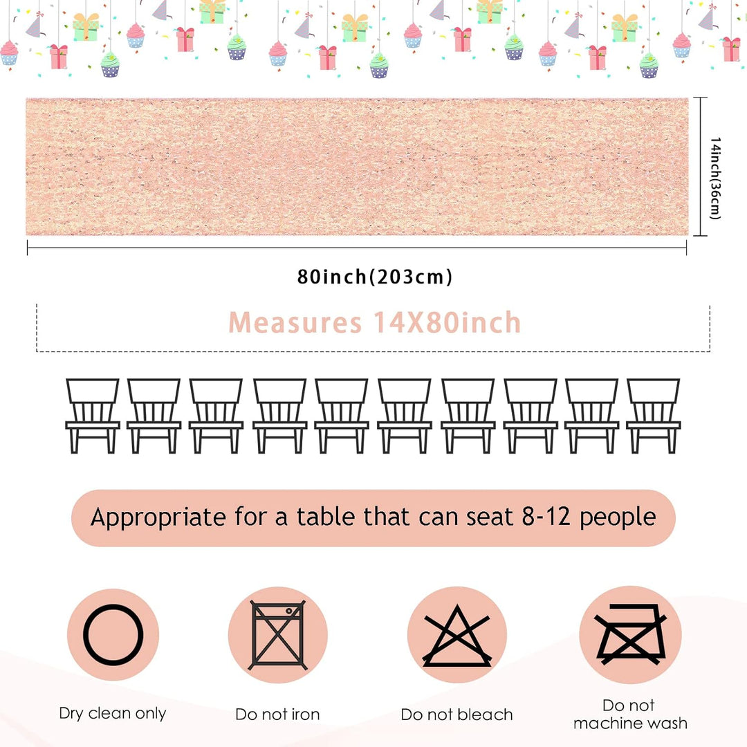 Rose Gold Sequin Table Runners, 4-Pack, 14 × 80 in - Just Closeouts Canada Inc.X003RITEUF