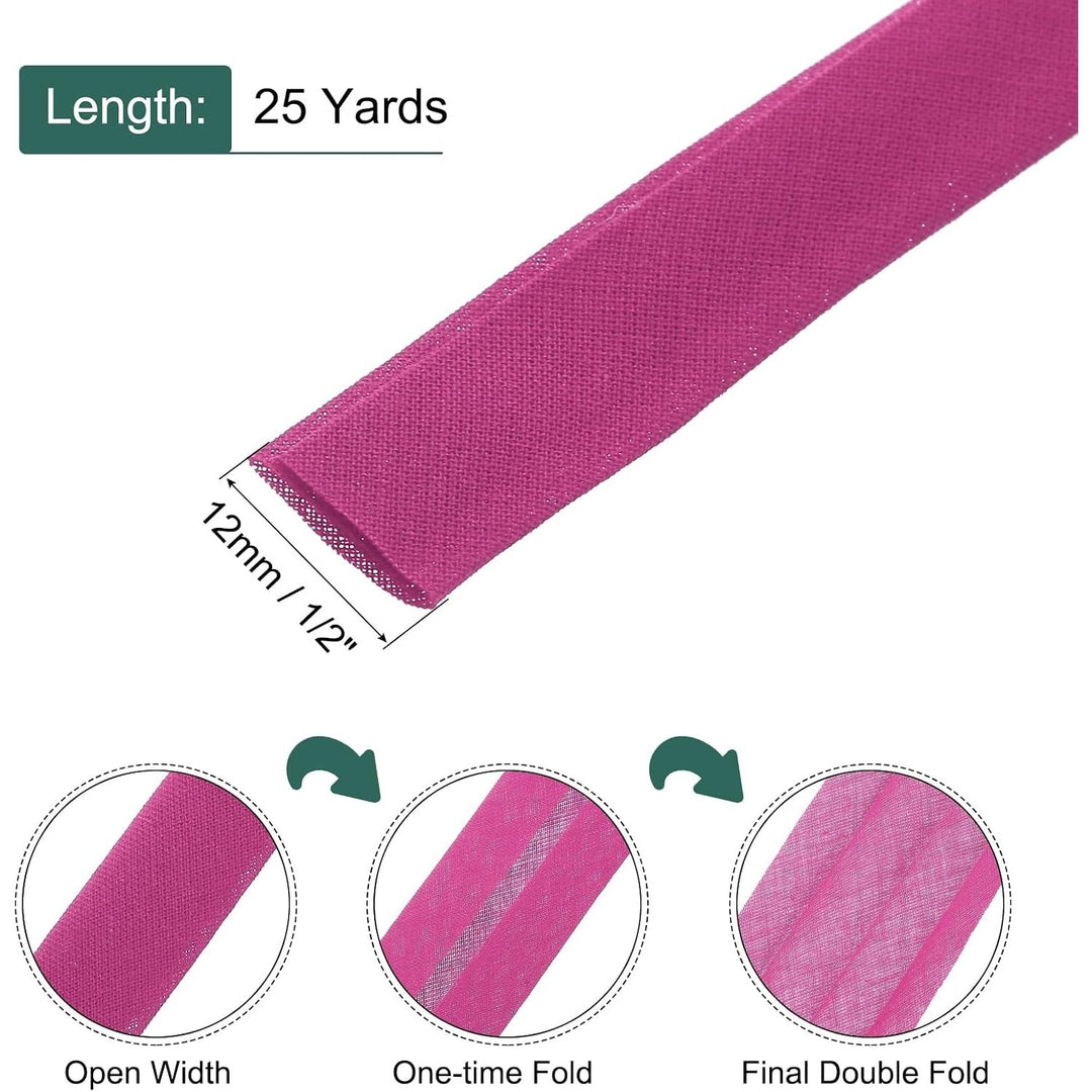 Rose Red Double-Fold Bias Tape, 1/2 in x 25 yd - Just Closeouts Canada Inc.