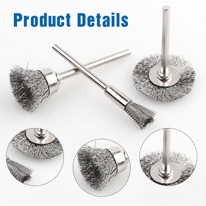 Rotary Steel Wire Brush Set – 120 Pieces, Wheel / Cup / Pen - Just Closeouts Canada Inc.