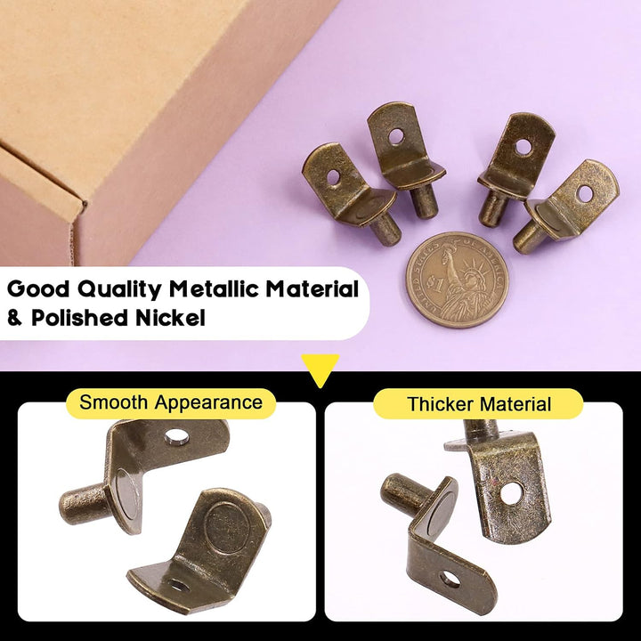 L-shaped shelf pin with mounting hole