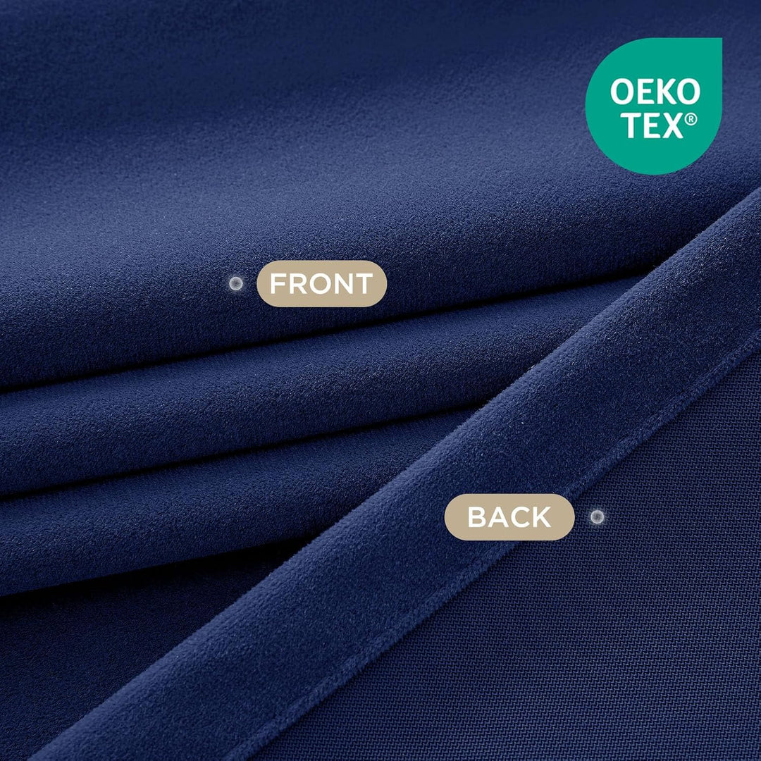 Royal Blue Velvet Rod Pocket Curtains, 2 Panels, 90 in - Just Closeouts Canada Inc.X0038O59H5