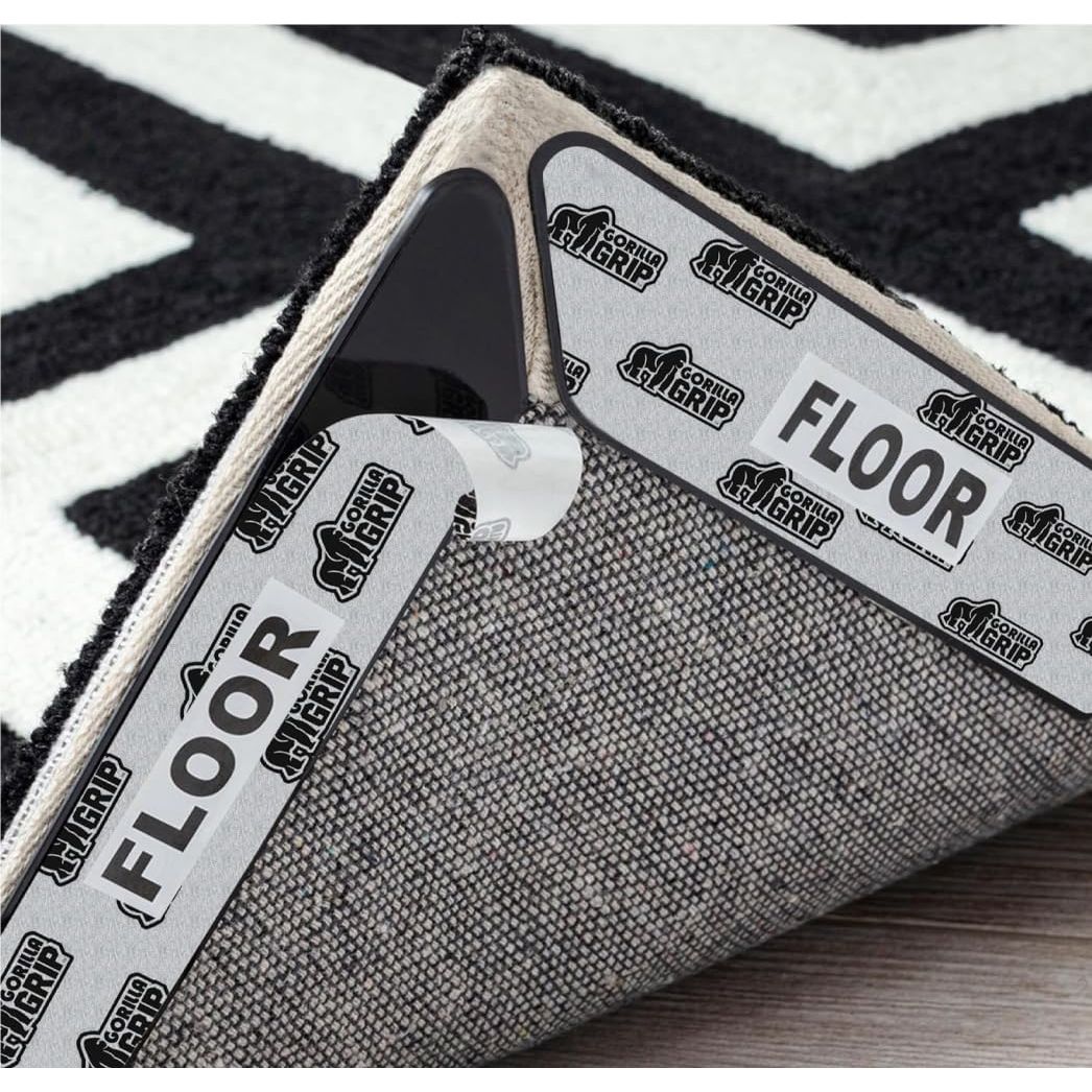Rug Gripper Pads 12 Pack, Keep Area Rugs Corners from Curling and Bunching, Reusable Dual - Sided Flexible Sticky Pad Grips Floor and Holds Carpet in Place on Hardwood Floors - Just Closeouts Canada Inc.