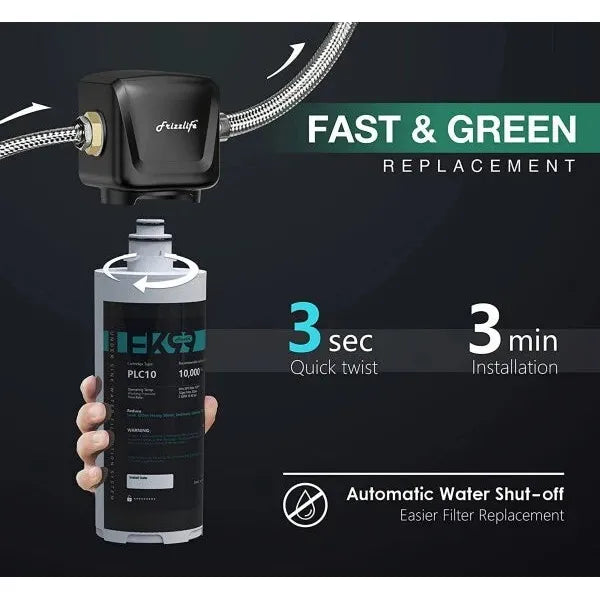 FK99 Under Sink Water Filter System, NSF/ANSI 53&42 Certified, Remove 99.99% Chlorine, Lead, Bad Taste&Odor, High Capacity, Direct Connect, 0.5 Micron, Under Counter Drinking Water Filter