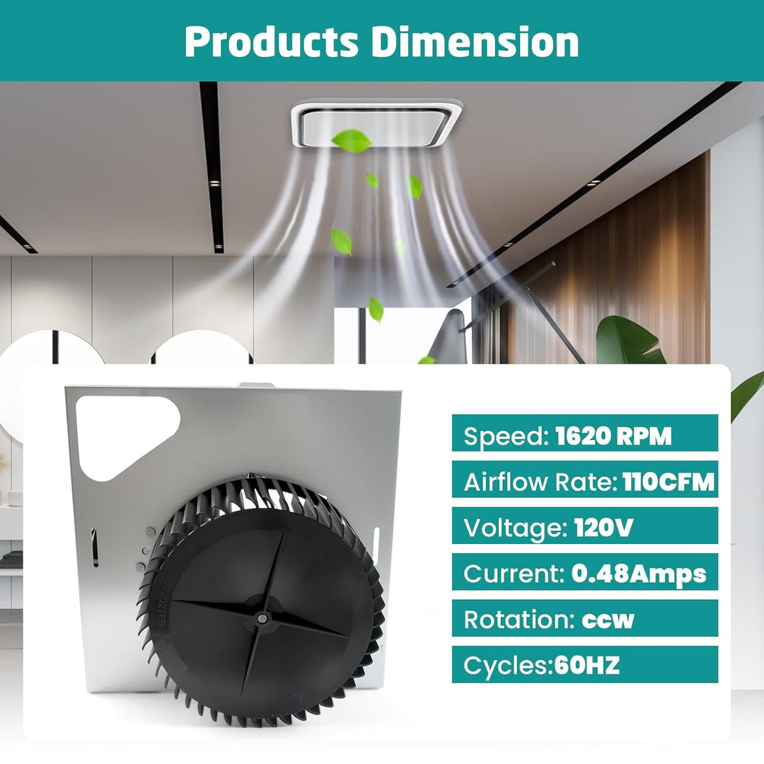 S97015157 Motor Assembly for Broan NuTone 110 CFM Ultra Quiet Bathroom Exhaust Fan Replacement - Fits 676, 680, 684NT, 672SP, 674, HD50, DX110 Models - Just Closeouts Canada Inc.X004G4X5OZ