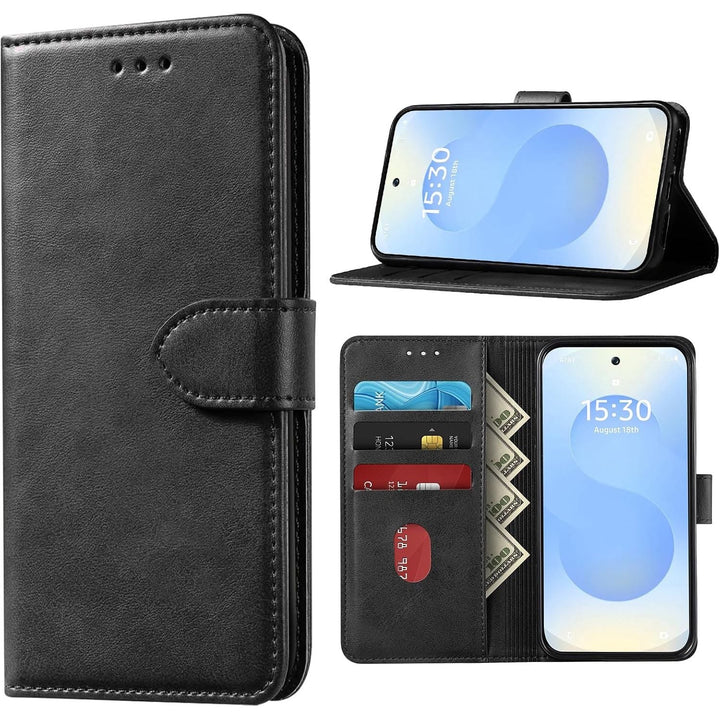 Samsung Galaxy S25 Case for Samsung S25 Wallet Case Shockproof Flip Flap Magnetic Clasp Protective for Galaxy S25 Cover with Cash Credit Card Slots for Samsung S25 (Black) - Just Closeouts Canada Inc.