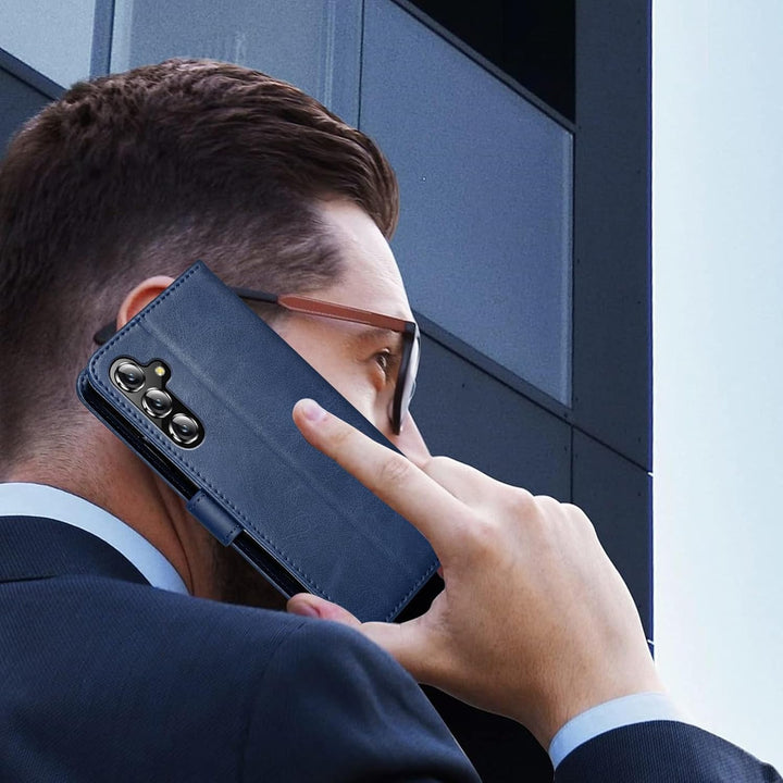 Samsung Galaxy S25 Case for Samsung S25 Wallet Case Shockproof Flip Flap Magnetic Clasp Protective for Galaxy S25 Cover with Cash Credit Card Slots for Samsung S25 (Blue) - Just Closeouts Canada Inc.