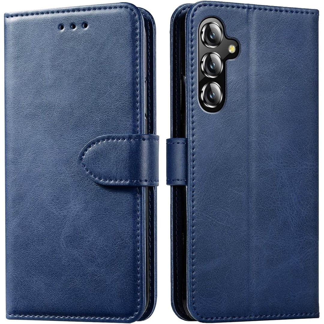 Samsung Galaxy S25 Case for Samsung S25 Wallet Case Shockproof Flip Flap Magnetic Clasp Protective for Galaxy S25 Cover with Cash Credit Card Slots for Samsung S25 (Blue) - Just Closeouts Canada Inc.