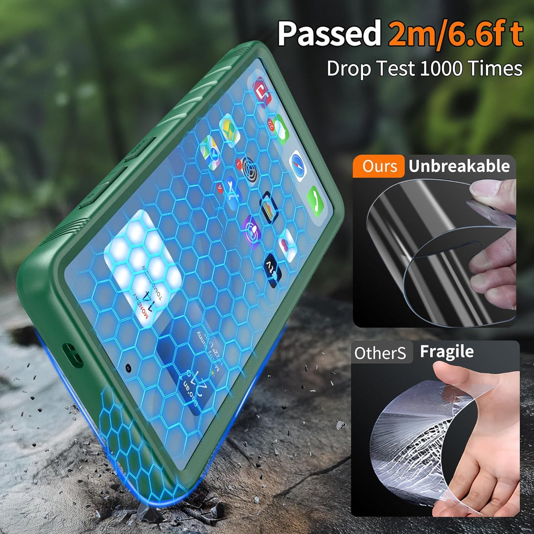 Samsung Galaxy S25 Case, IP68 Waterproof Shockproof Dustproof Protective Cover, 360° Full - Body Defense with Front and Back Dual Protection, Green - Just Closeouts Canada Inc.