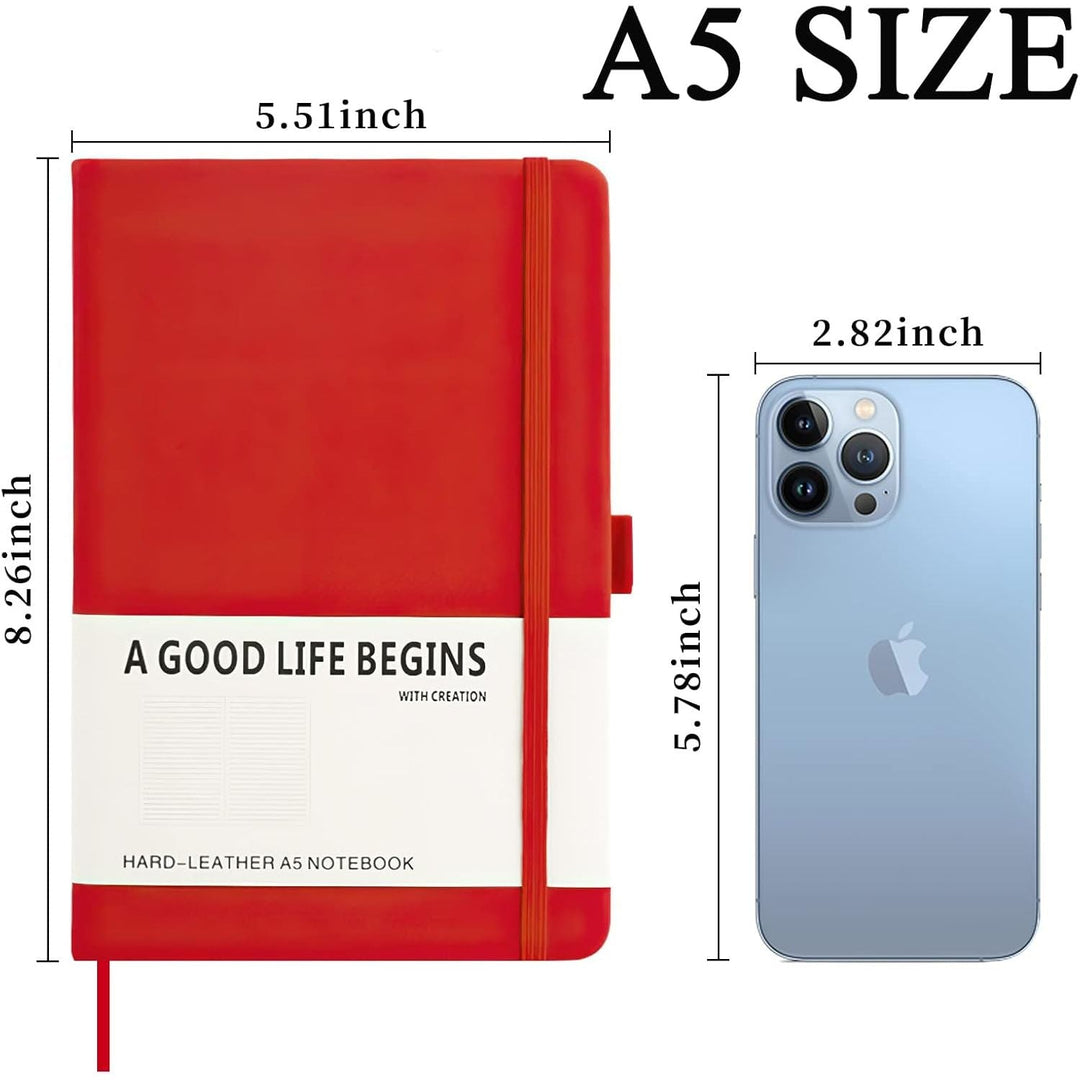 SAYEEC Lined Journal Notebook, 200 Pages Classic Hardcover Notebook with Pen Loop, A5 Ruled Journals for Writing Note Taking Office School, Premium Thick Paper with Inner Pocket (Red) - Just Closeouts Canada Inc.