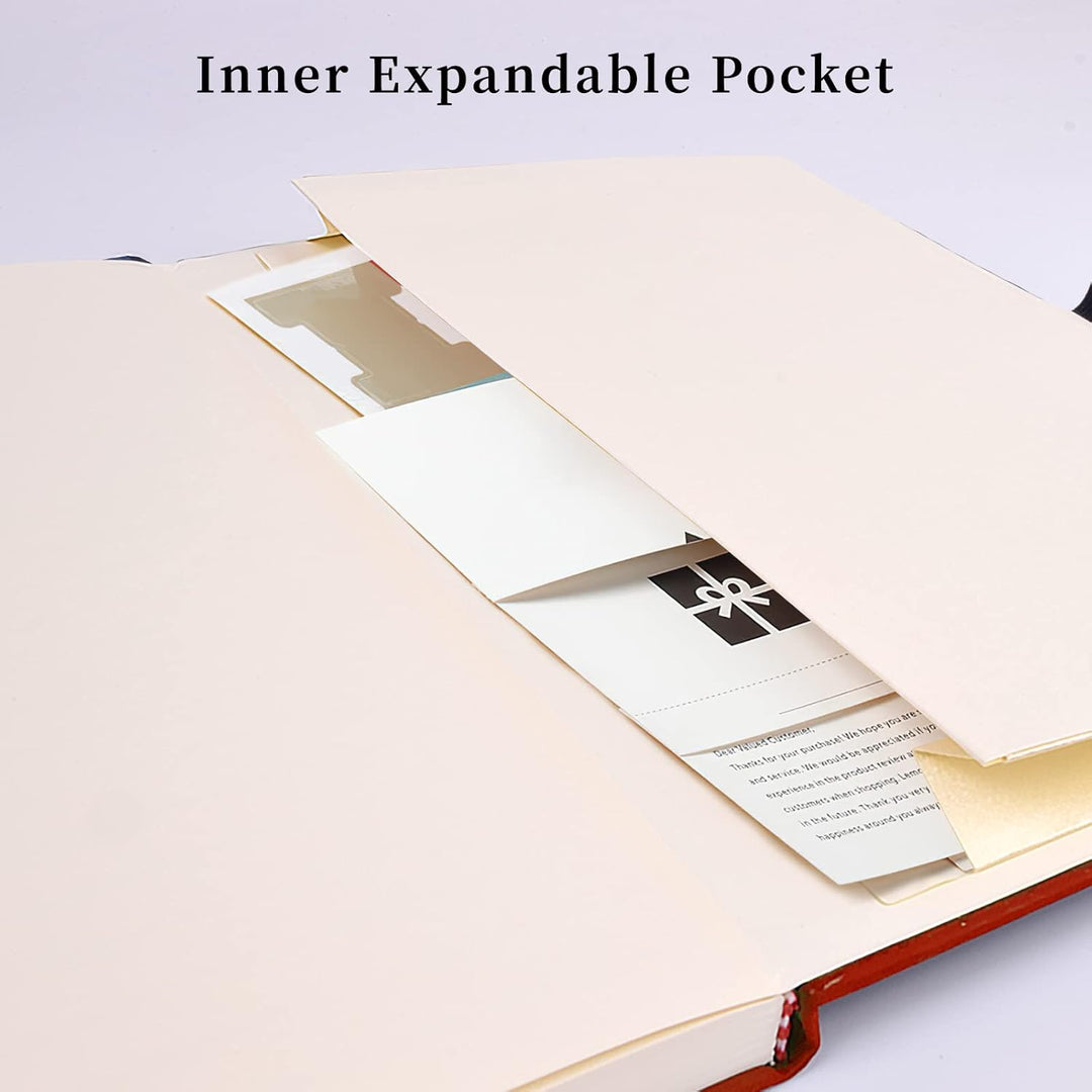 SAYEEC Lined Journal Notebook, 200 Pages Classic Hardcover Notebook with Pen Loop, A5 Ruled Journals for Writing Note Taking Office School, Premium Thick Paper with Inner Pocket (Red) - Just Closeouts Canada Inc.