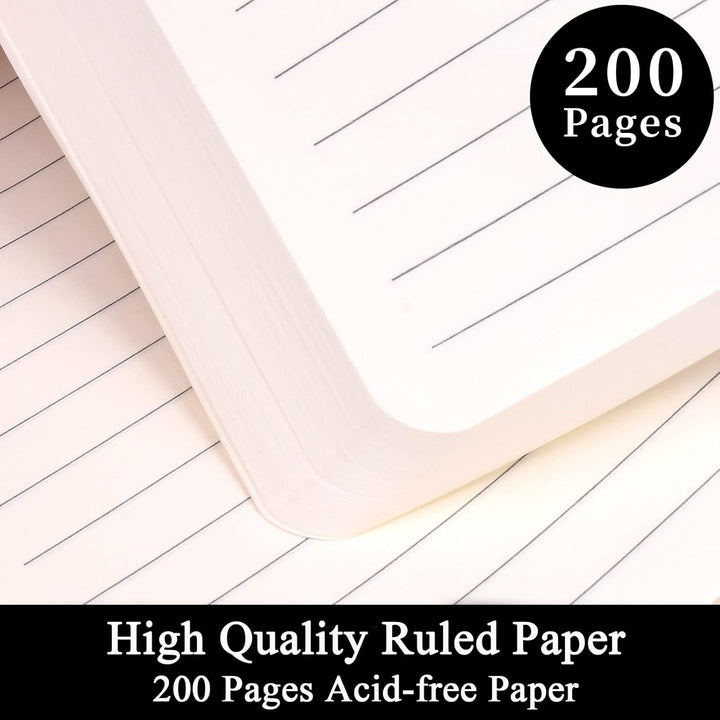 SAYEEC Lined Journal Notebook, 200 Pages Classic Hardcover Notebook with Pen Loop, A5 Ruled Journals for Writing Note Taking Office School, Premium Thick Paper with Inner Pocket (Red) - Just Closeouts Canada Inc.