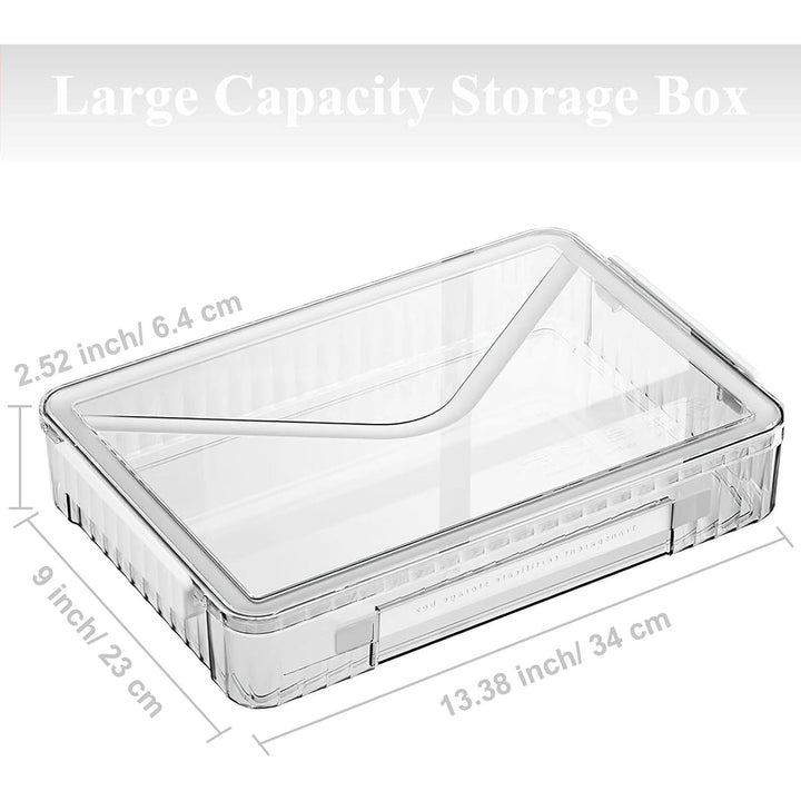 SAYEEC Stackable Storage Box, Portable Project Case File Protector, Plastic Storage Container with Lid and Handle, Clear Large Capacity Storage Bin for A4 Paper Photo Craft Document Scrapbook (White) - Just Closeouts Canada Inc.