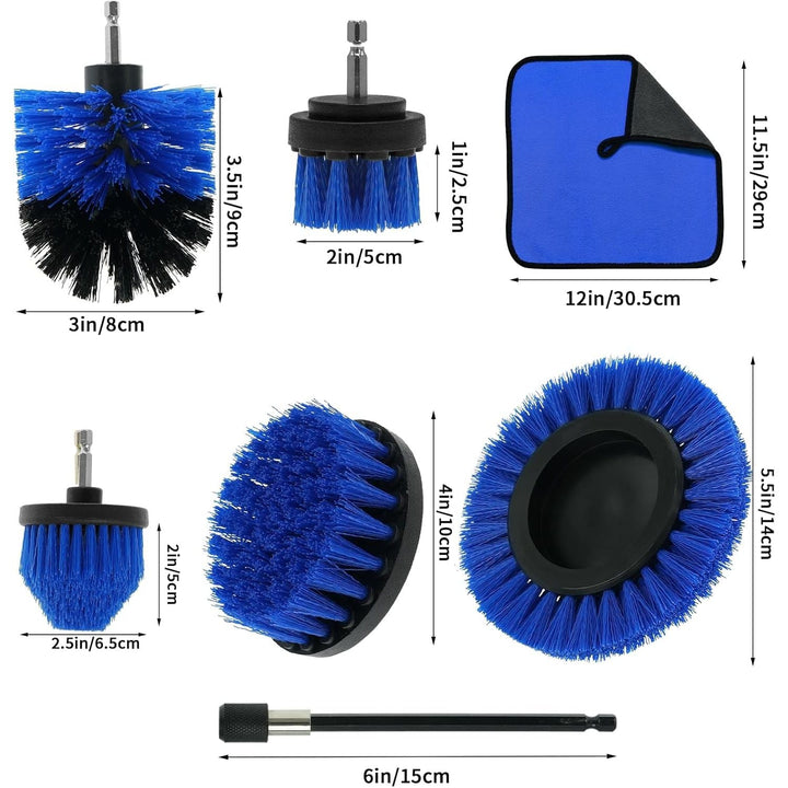 Sayutie 7pcs Drill Brush Attachment Power Scrubber Cleaning Brush Grout Cleaner Brush All Purpose Drill Brush Set for Grout, Floor, Tub, Shower, Tile, Bathroom and Kitchen Surface - Just Closeouts Canada Inc.