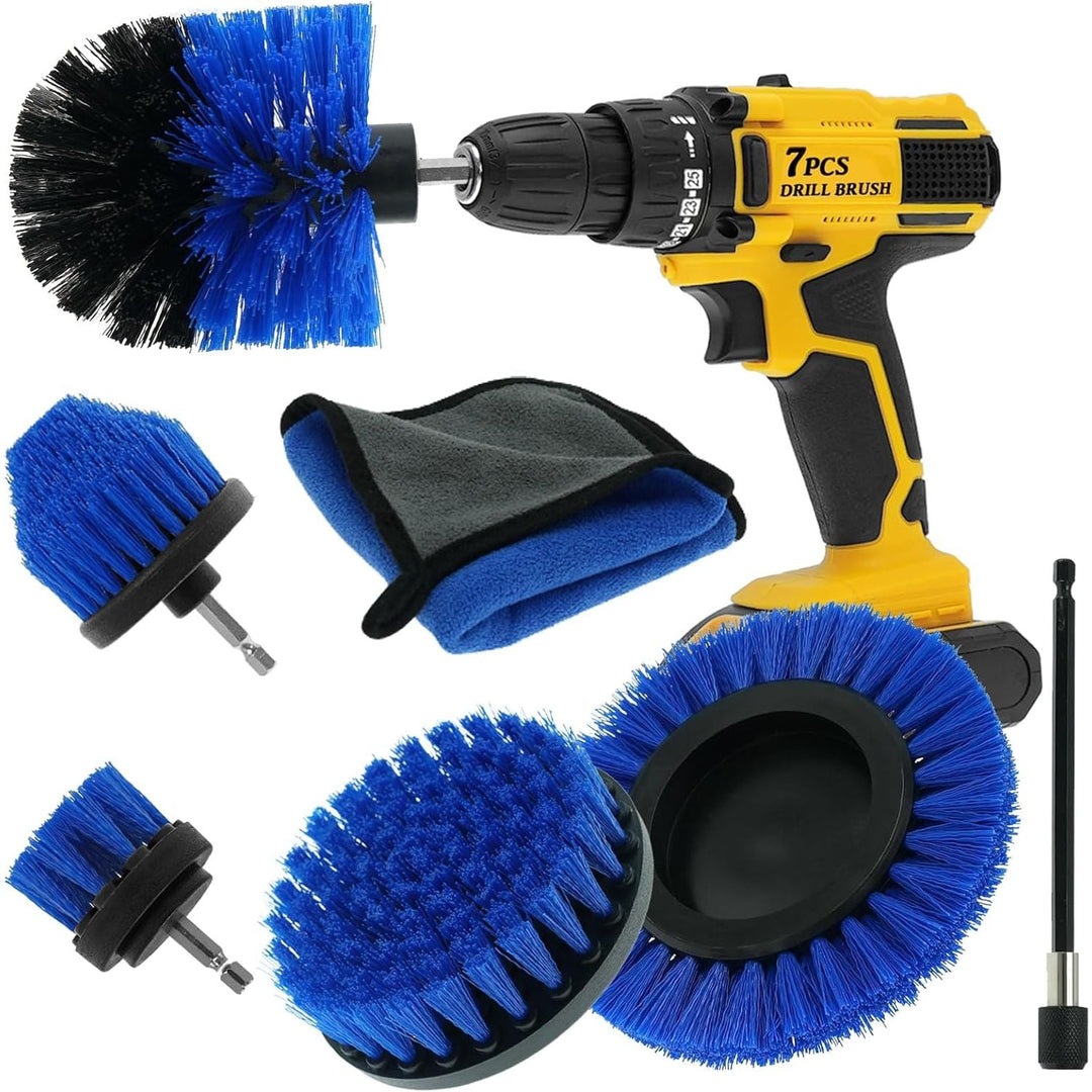 Sayutie 7pcs Drill Brush Attachment Power Scrubber Cleaning Brush Grout Cleaner Brush All Purpose Drill Brush Set for Grout, Floor, Tub, Shower, Tile, Bathroom and Kitchen Surface - Just Closeouts Canada Inc.
