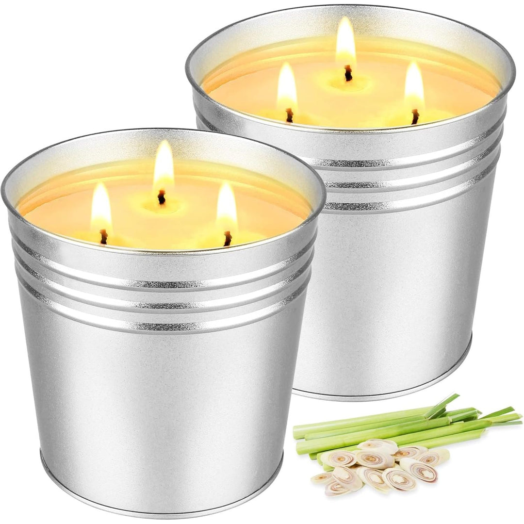 Scented Citronella 100% Natural Soy Wax Jar Candles 17oz, 2pk - Just Closeouts Canada Inc.