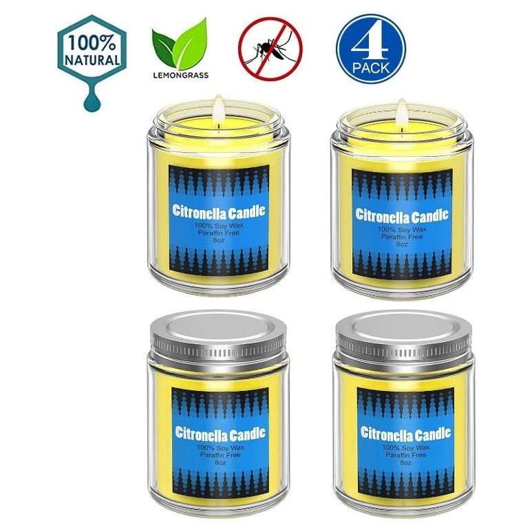 Scented Citronella 100% Soy Wax Outdoor & Indoor Candle 8oz, 4pk - Just Closeouts Canada Inc.