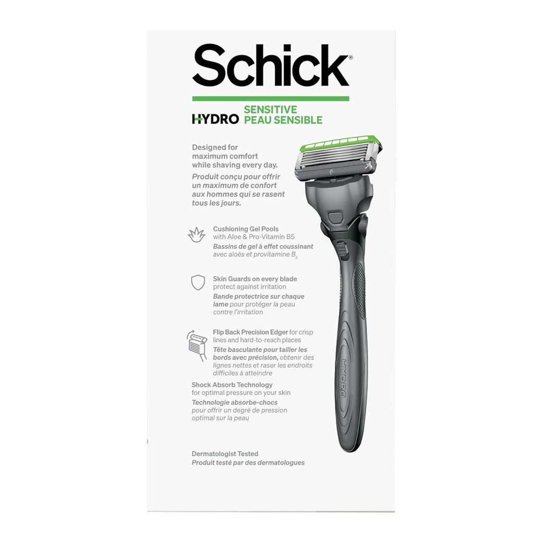 Schick Hydro 5 Sense Sensitive Skin Razor with Shock Absorb Technology for Men, 1 Handle with 1 Refills - Just Closeouts Canada Inc.