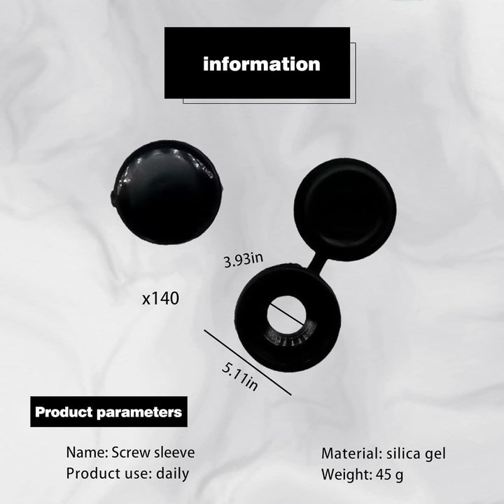 Screw Cover Caps, 140Pcs Plastic Screw Caps 4mm Hinged Screw Cover Caps Fold Screw Snap Covers Washer Flip Tops (Black) - Just Closeouts Canada Inc.