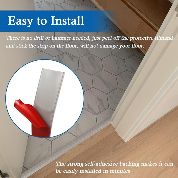 Self-Adhesive Floor Transition Strip – Grey, 1.57 in × 3.3 ft - Just Closeouts Canada Inc.