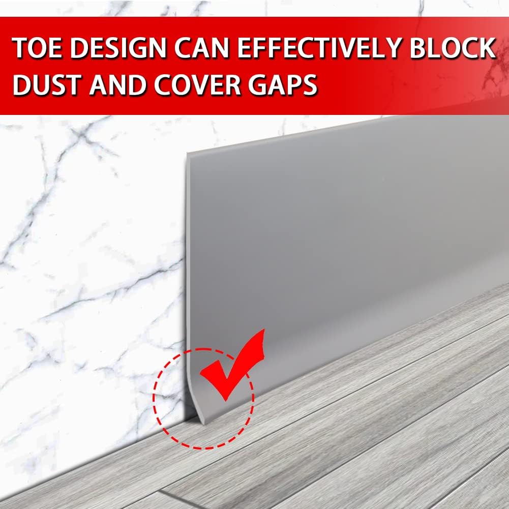 Self-Adhesive Vinyl Wall Base – Grey, 4 in × 60 ft - Just Closeouts Canada Inc.