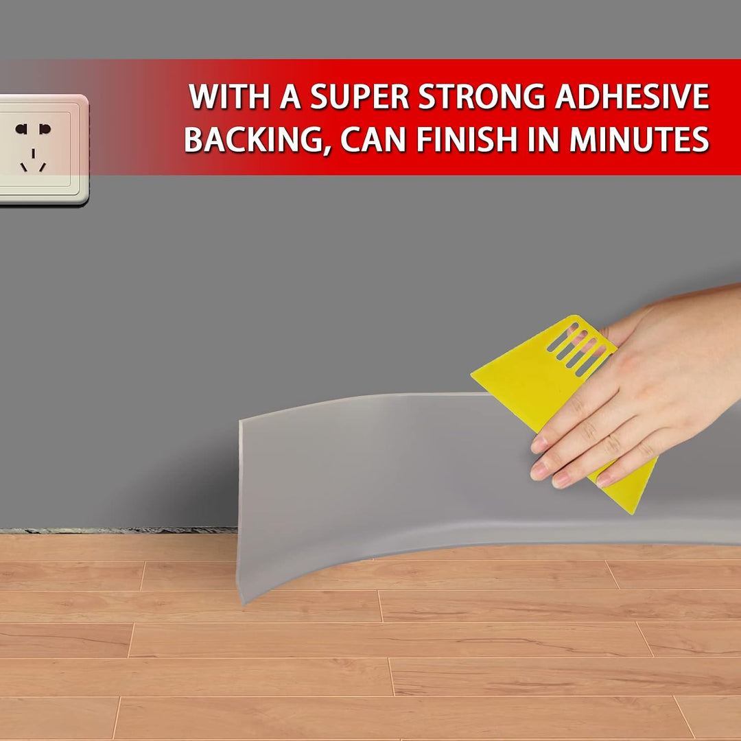 Self-Adhesive Vinyl Wall Base – Grey, 4 in × 60 ft - Just Closeouts Canada Inc.