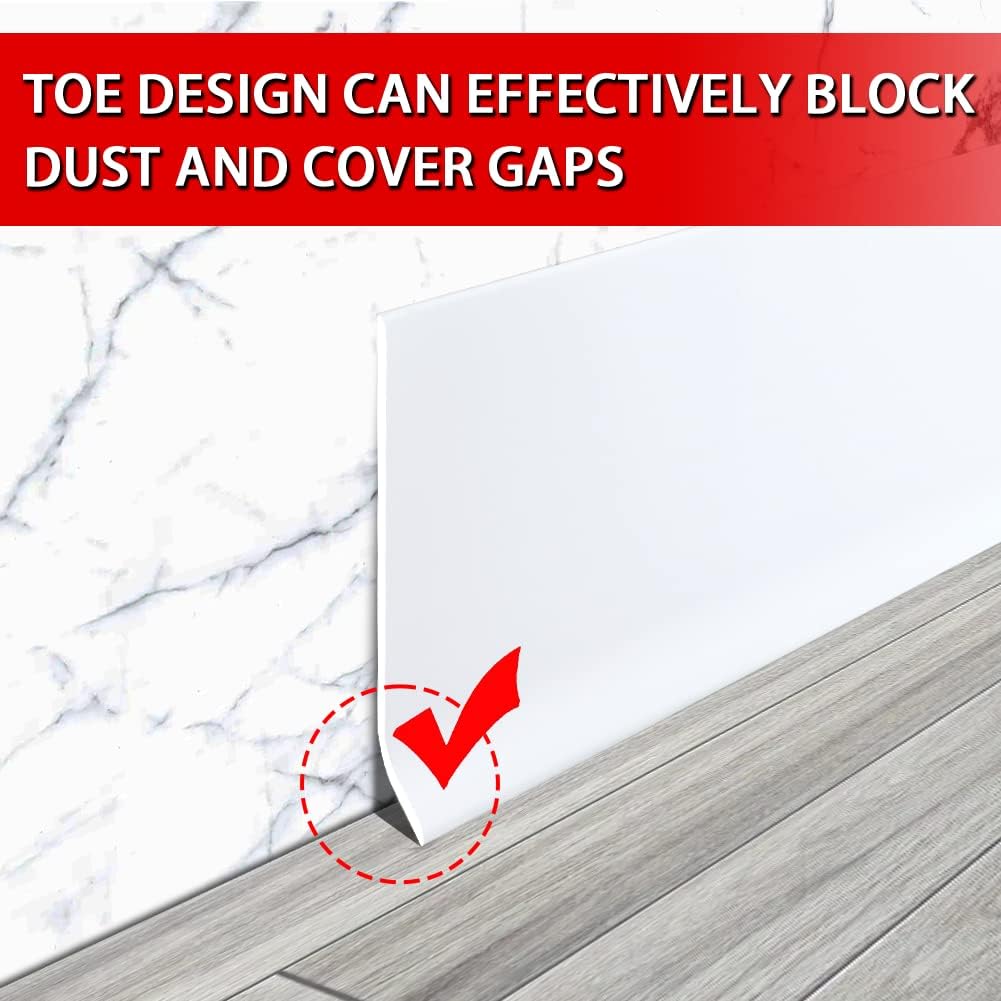 Self-Adhesive Vinyl Wall Base – White, 4 in × 20 ft - Just Closeouts Canada Inc.