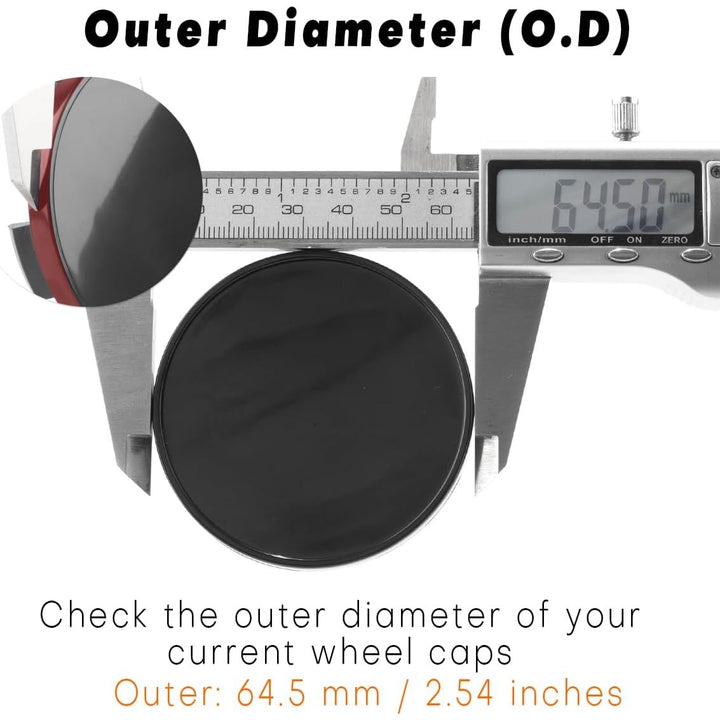 Set of 4 65mm (2 1/2 inch) Wheel Center caps for 1LB74TRMAB 1LB74SZ7AB 1LB74SZOAB 1LB74TRMAA 200 300 Pacifica Town & Country 2011 - 2017,Black - Just Closeouts Canada Inc.