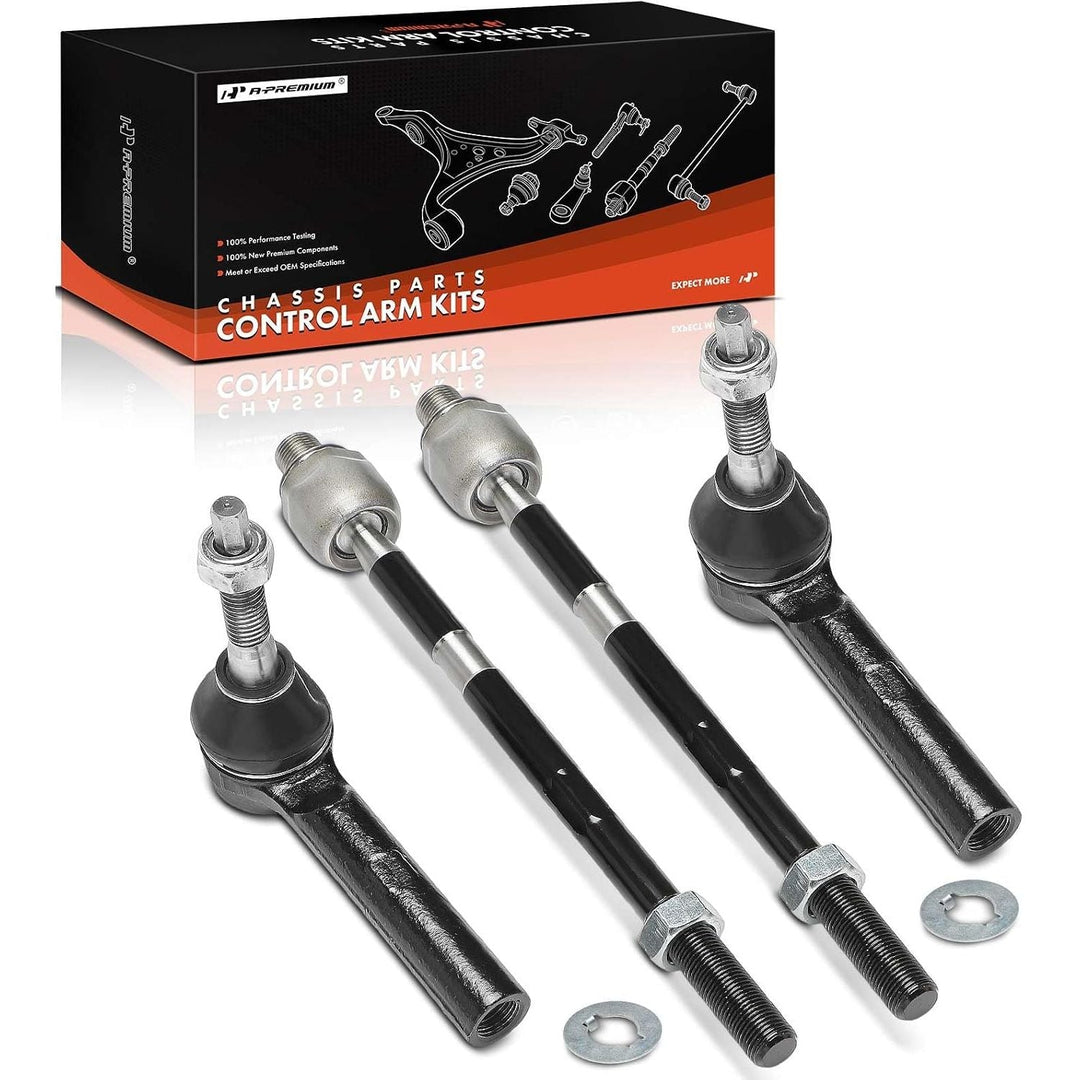 Set of 4 Front Inner Outer Tie Rod End Kit, Compatible with Chevrolet Traverse 2009-2017 & GMC Acadia 2007-2016, Acadia Limited 2017 & Buick Enclave 2008-2017 & Saturn Outlook 2007-2010 - Just Closeouts Canada Inc.