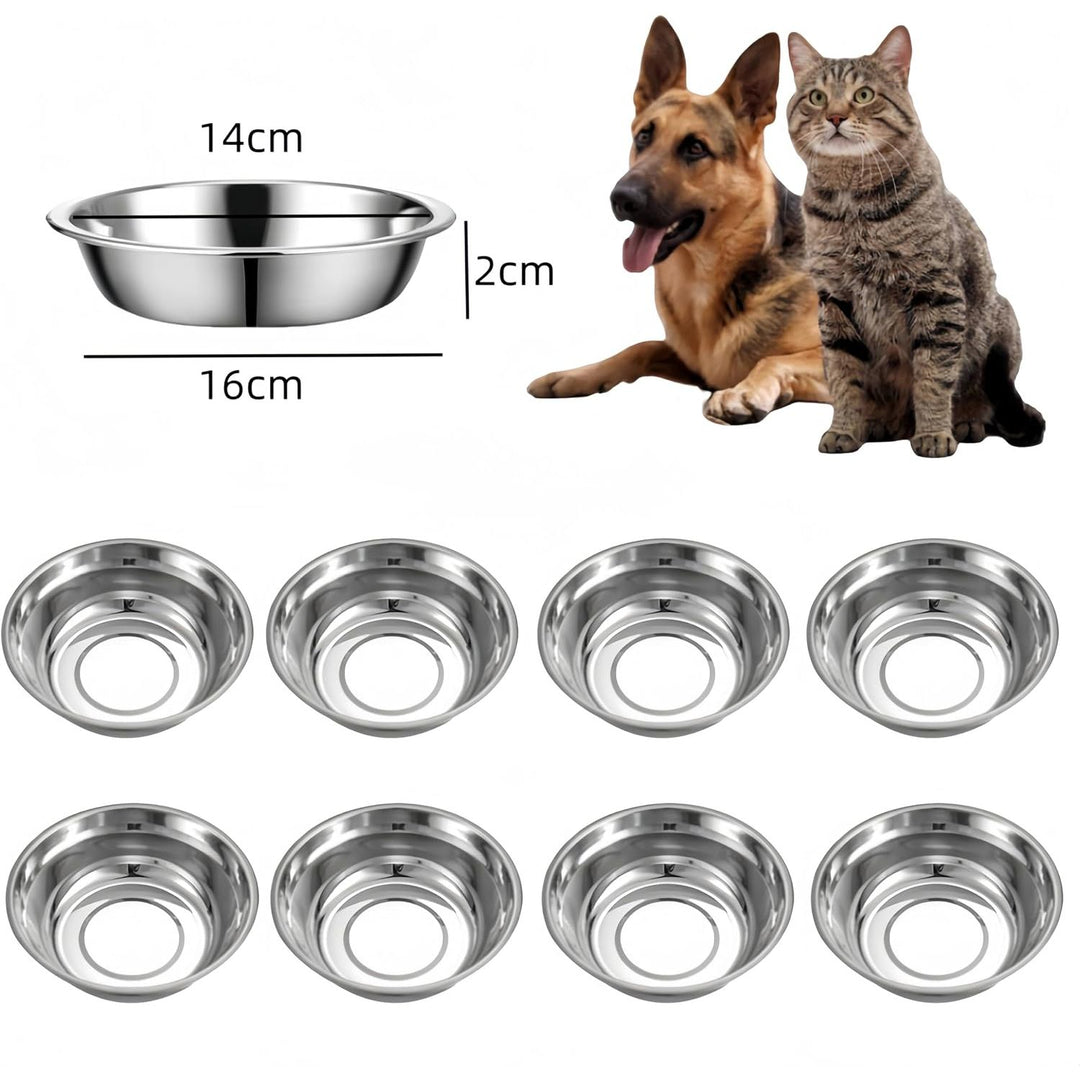 Shallow Stainless Steel Cat Bowls, 12-Pack - Just Closeouts Canada Inc.