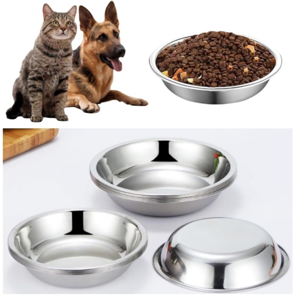 Shallow Stainless Steel Cat Bowls, 12-Pack - Just Closeouts Canada Inc.