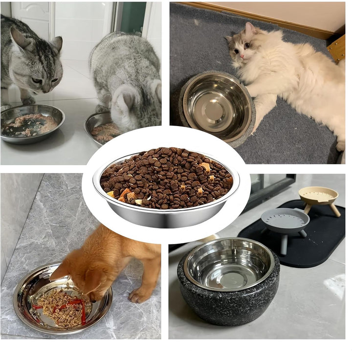 Shallow Stainless Steel Cat Bowls, 12-Pack - Just Closeouts Canada Inc.