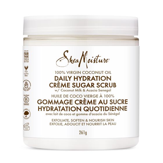 Shea Moisture 100% Virgin Coconut Oil For Troubled Skin, Daily Hydration Creamy Sugar Body Scrub, 261g - Just Closeouts Canada Inc.764302022749