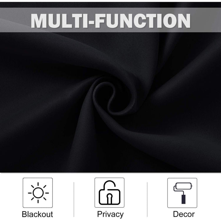 Short Blackout Grommet Curtains, Black, 34 x 36 in, 2 Panels - Just Closeouts Canada Inc.