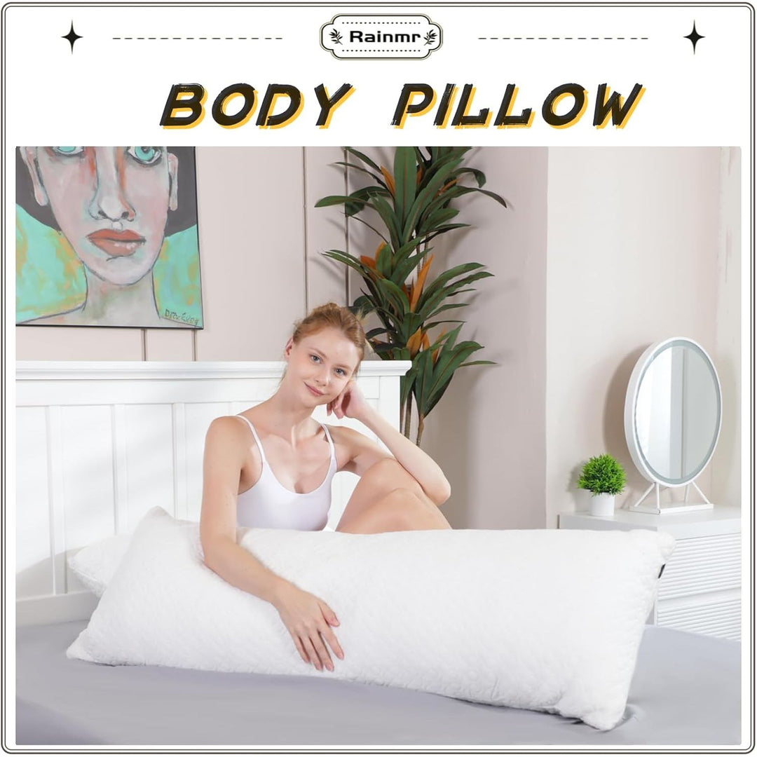 Shredded Memory Foam Full Body Pillow – Cooling Huggable Long Pillow for Body Relief - with Soft Zippered Washable Cover?20 x 54 inches (137x50cm) - Just Closeouts Canada Inc.
