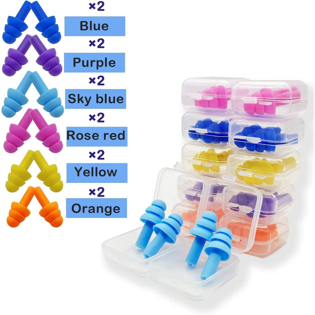 Silicone Ear Plugs for Sleeping,12 Pairs Reusable Earplugs Noise Reduction Ear Plugs Soft Waterproof Earplugs Hearing Protection for Concert,Swimming,Study,Loud Noise,Snoring - Just Closeouts Canada Inc.