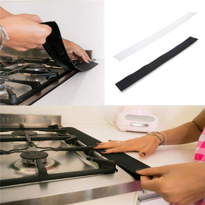 Silicone Kitchen Stove Counter Gap Cover Long & Wide Gap Filler (2 Pack) Seals Spills Between Counters, Stovetops, Washing Machines, Oven, Washer, Dryer - Heat - Resistant and Easy Clean (White) - Just Closeouts Canada Inc.