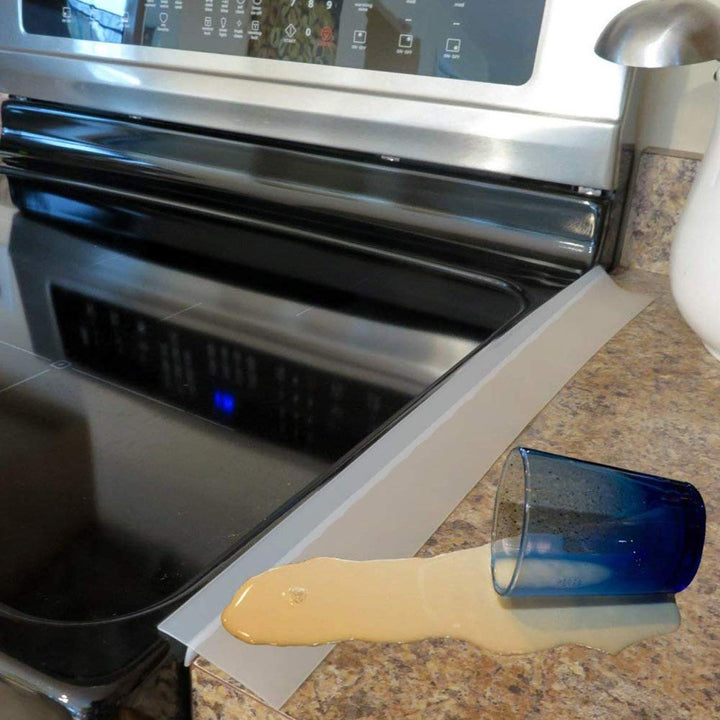Silicone Kitchen Stove Counter Gap Cover Long & Wide Gap Filler (2 Pack) Seals Spills Between Counters, Stovetops, Washing Machines, Oven, Washer, Dryer - Heat - Resistant and Easy Clean (White) - Just Closeouts Canada Inc.