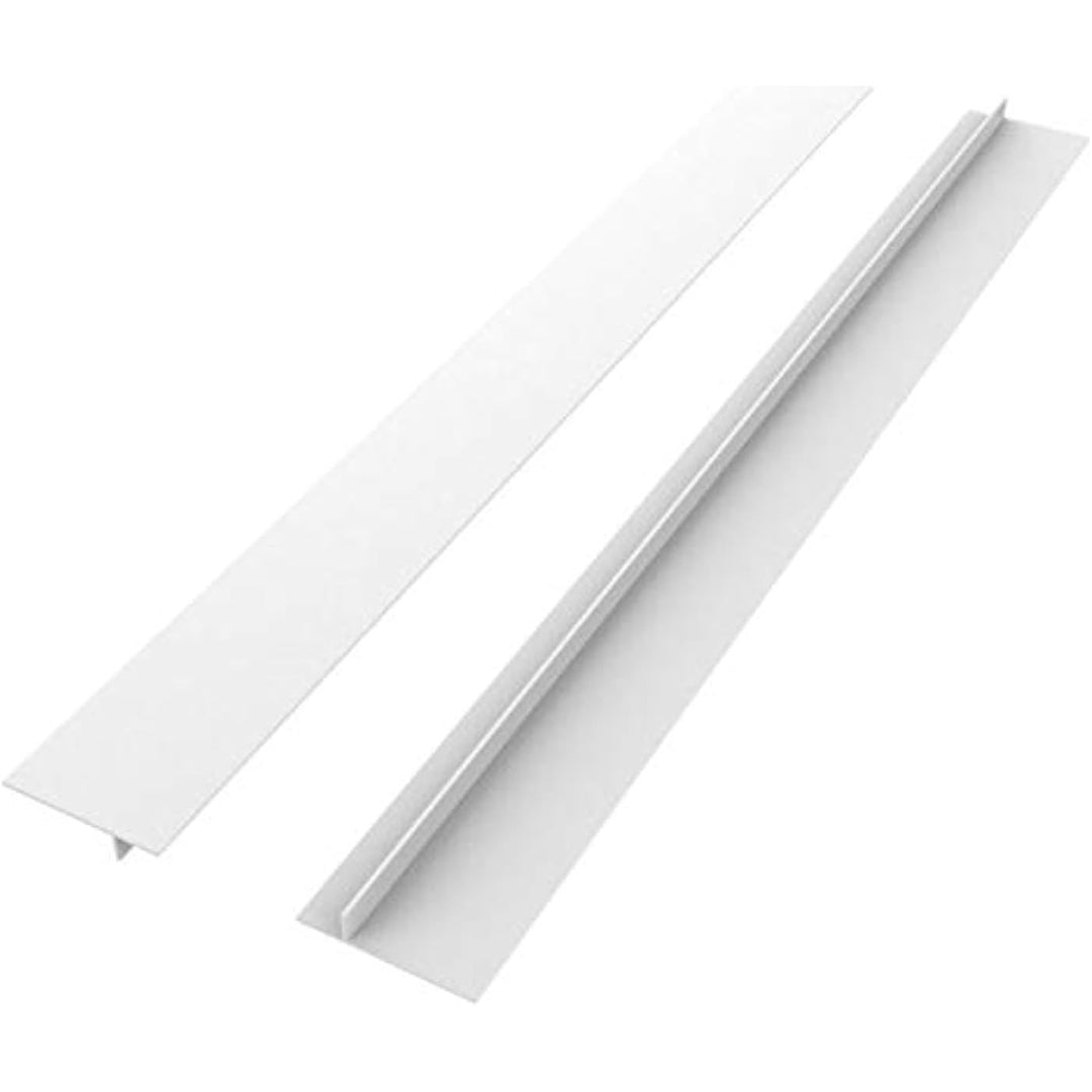 Silicone Kitchen Stove Counter Gap Cover Long & Wide Gap Filler (2 Pack) Seals Spills Between Counters, Stovetops, Washing Machines, Oven, Washer, Dryer - Heat - Resistant and Easy Clean (White) - Just Closeouts Canada Inc.