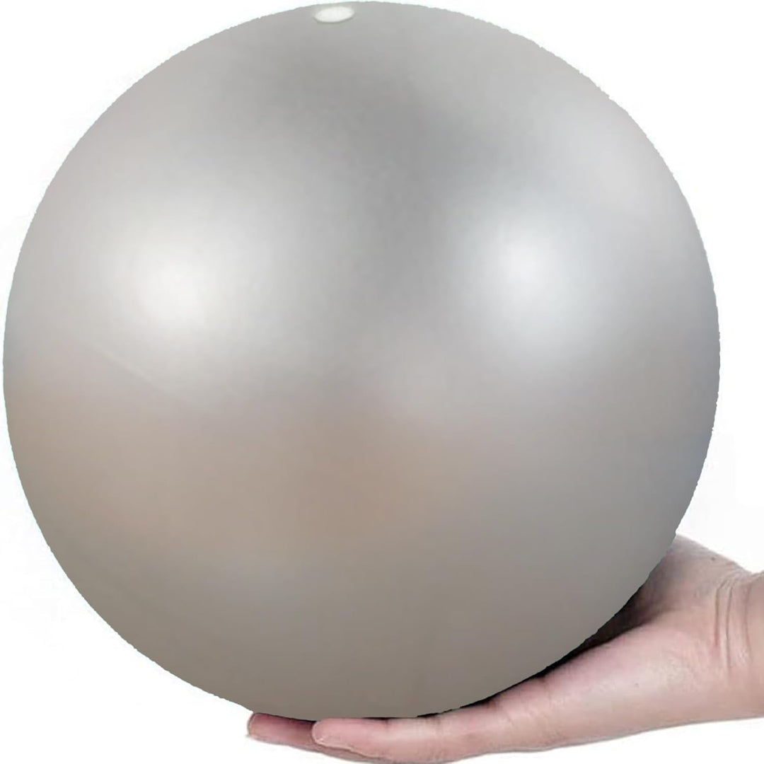 Silver 9-Inch Mini Pilates Exercise Ball with Inflation Straw - Just Closeouts Canada Inc.