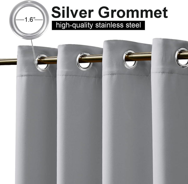Silver Grey Waterproof Outdoor Grommet Curtain, 100 x 95 in, 1 Panel - Just Closeouts Canada Inc.