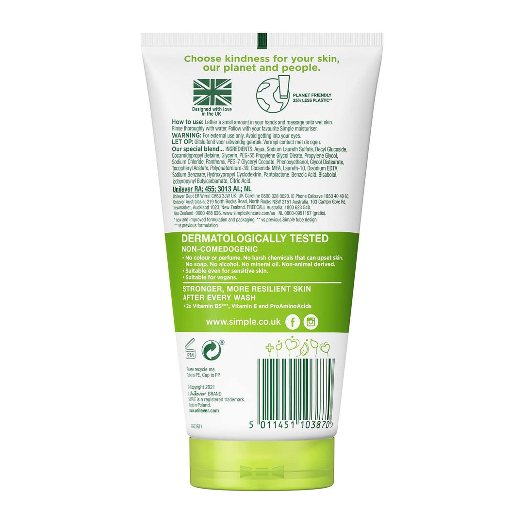 Simple Kind to Skin Moisturising Facial Wash, 150ml - Just Closeouts Canada Inc.5011451103870