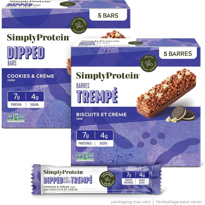 Simply Protein - Dipped Bars - Cookies & Cream, 5CT - Just Closeouts Canada Inc.