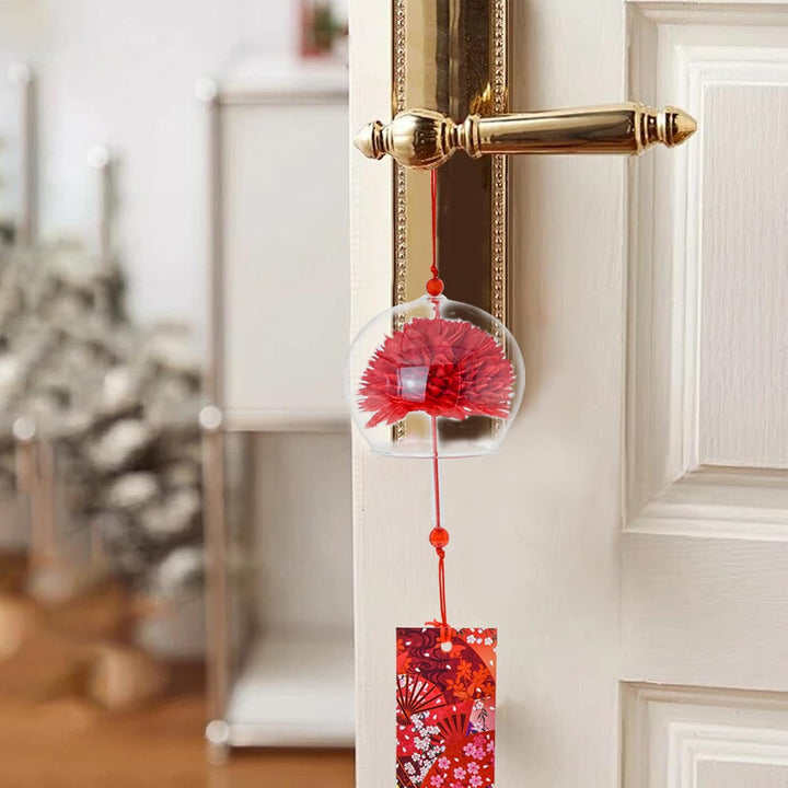 Six Flower-Design Japanese Glass Wind Chimes with Hanging Tags - Just Closeouts Canada Inc.X004J03XEX